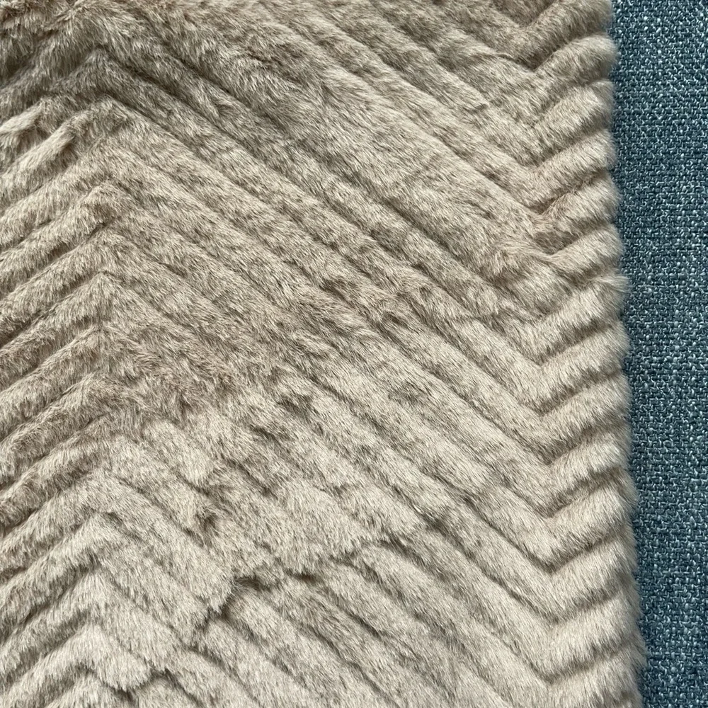 NWT set of 3 Taupe Throw Pillow Covers Taupe Fluffy Zigzag 18x18